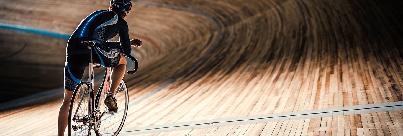 Cyclist on a sports track