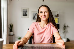 Woman sitting at desk